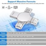 zifuwie Flash Drive 256GB USB Memory Stick 4 in 1 USB Type C Thumb Drives USB Stick OTG Photo Stick Jump Drive External Storage Compatible for i Phone/PC/i Pad/More Device - Image 5